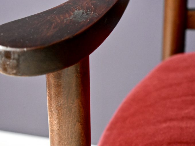 Eklektyczny fotel gabinetowy vintage drewno meble vintage